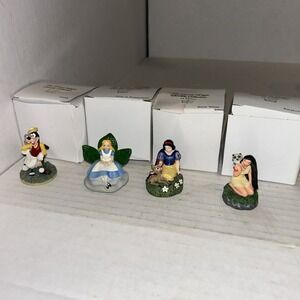 Lenox The Disney Magic Thinble Collection Lot Of 4 Alice, Snow‎ White, Goofy C3